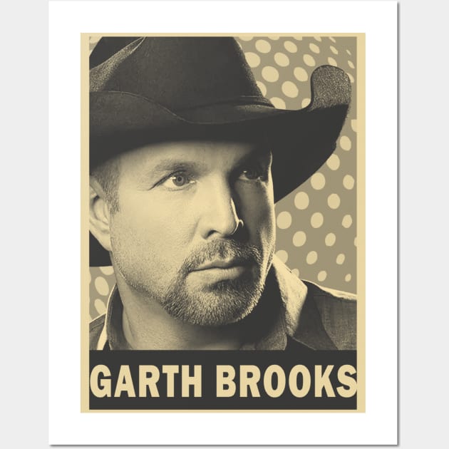 brown cream Garth Brooks Wall Art by oeyadrawingshop